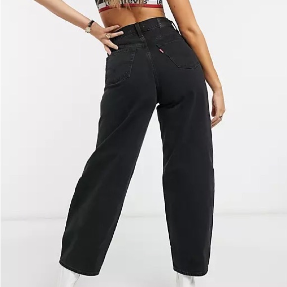 Black levi wide leg jeans barrel jeans - Picture 4 of 5